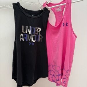 2 pieces - Under Armour Black and Pink Kids' Tank Tops